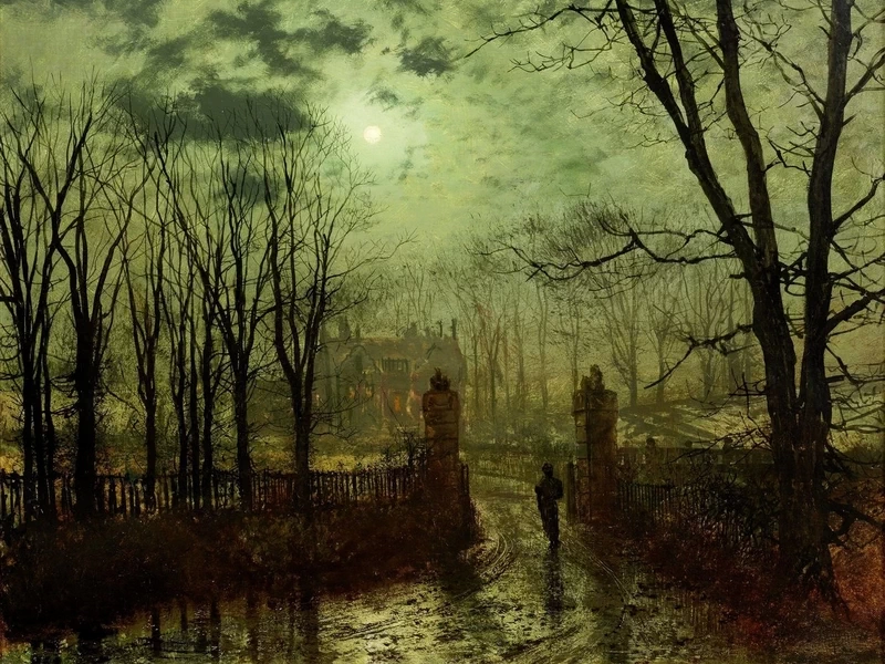1836-John Atkinson Grimshaw - Al cancello del parco